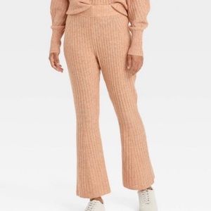 Women's Flare Leg Peach Ankle Sweater Pants - A New Day